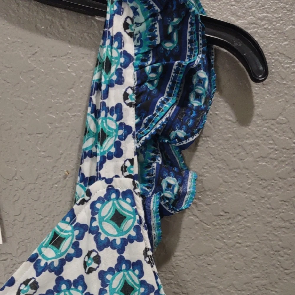 LUCKY BRAND Floral Blue and White Sleeveless Dress - Picture 5 of 17